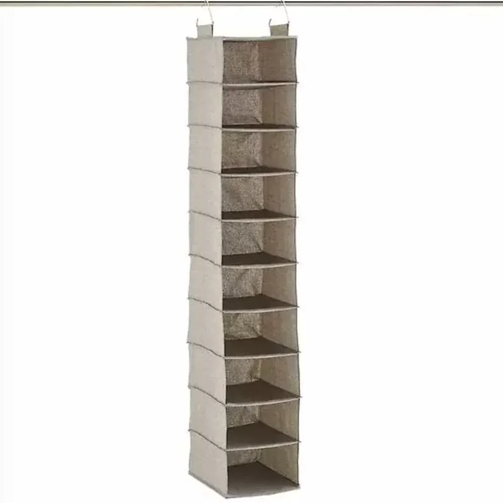 The Container Store 10-Compartment Hanging Closet Organizer Grey